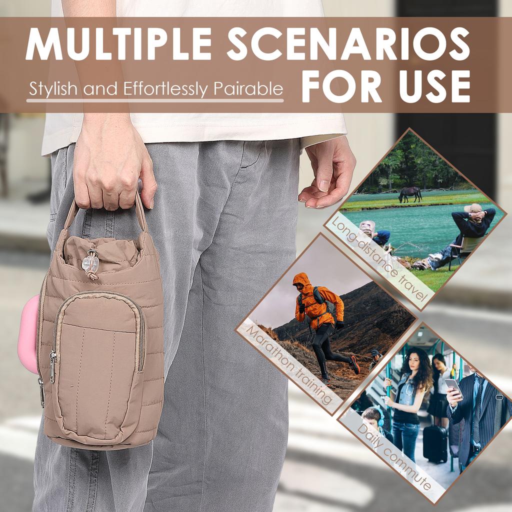 Outdoor water cup crossbody bag heat preservation easy to carry adjustable detachable multifunctional storage crossbody bag