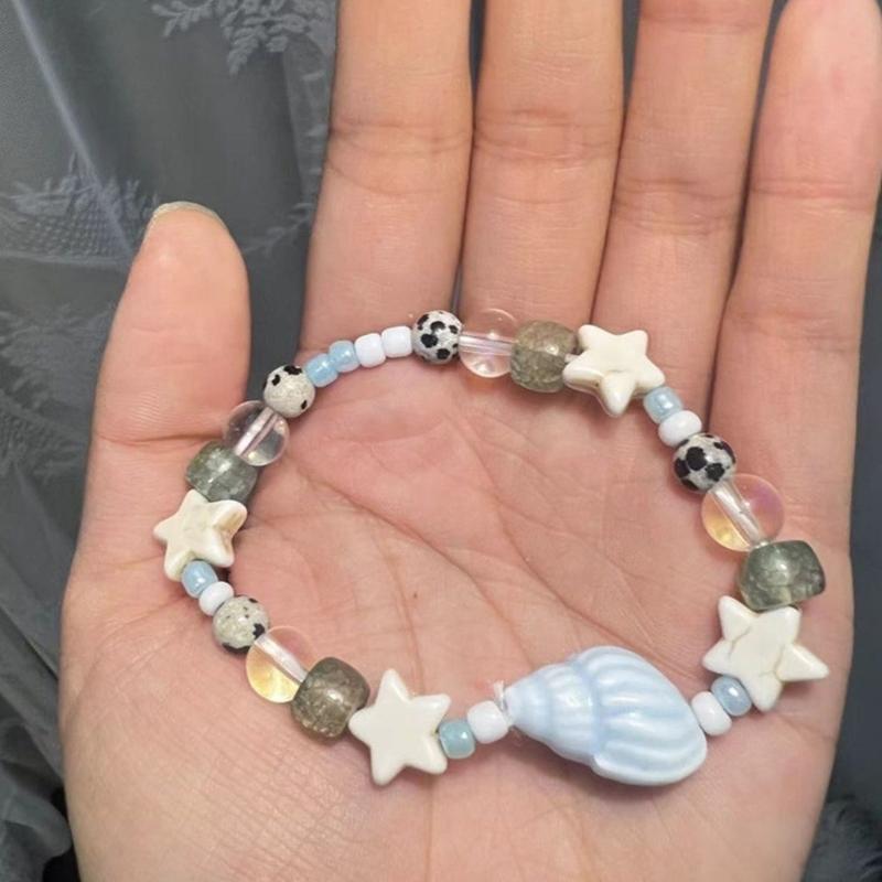 Lightweight Ceramic Glass Beaded Hand Chain For Vacation Seaside Outfit Fashion Wrist Accessory For Women Girls