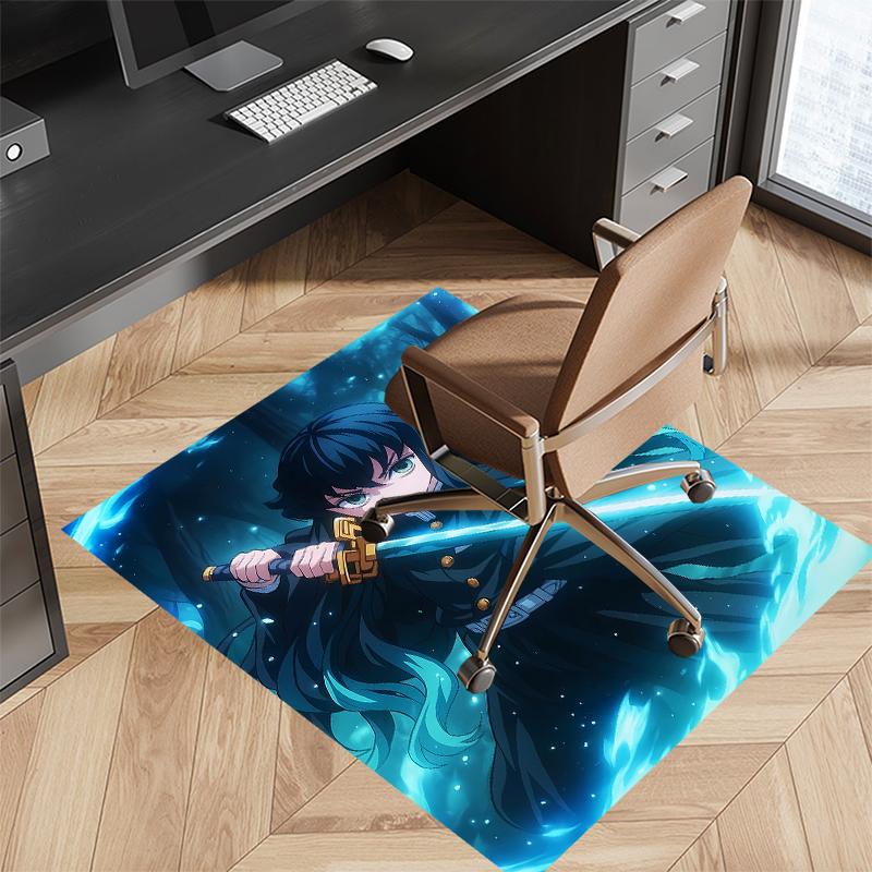 Nezuko Demon Slayer Muichiro Tokito Printed Absorbent Washable Carpet, Non-Slip Bathroom Mats, Kitchen Rugs, Yoga Mat,Living Room Entrance, Camping Pi