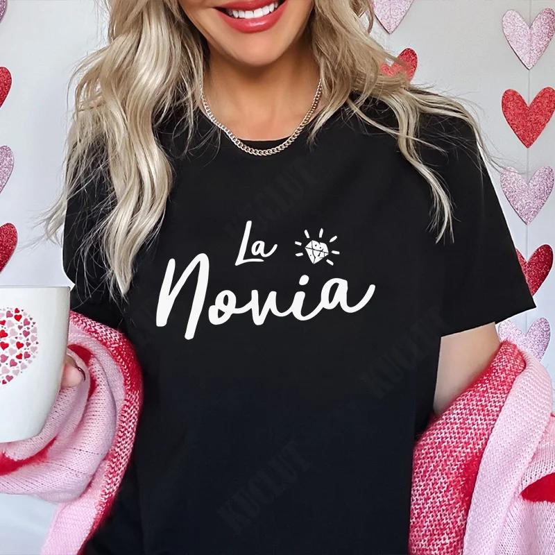 Girl Team Bride Squad T-shirt Spanish Women Bachelorette Hen Party Tee Shirt Bridal Wedding Single Farewell Short Sleeve Tops