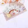 Metal Thai Style Leaf Hair Stick Golden Ethnic Headdress Jewelry Rhinestone Flower Hairpin  Party