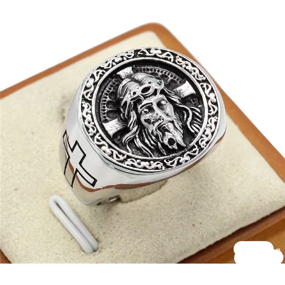 European and American Personalized Retro Cross Men, Ring Jewelry, Clothing, Accessories, Rings