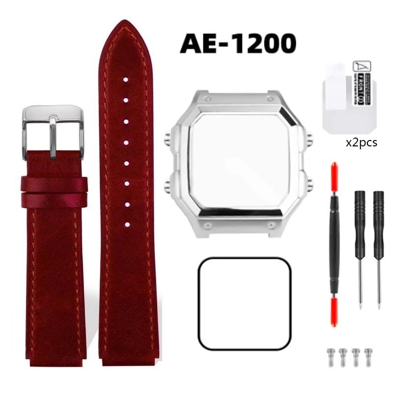 Pro Casio 3299 AE-1200 AE-1200WH AE1300 Modifikované pouzdro hodinek z nerezové oceli 304 AE1200 Celokovové pouzdro Ocelový řemínek