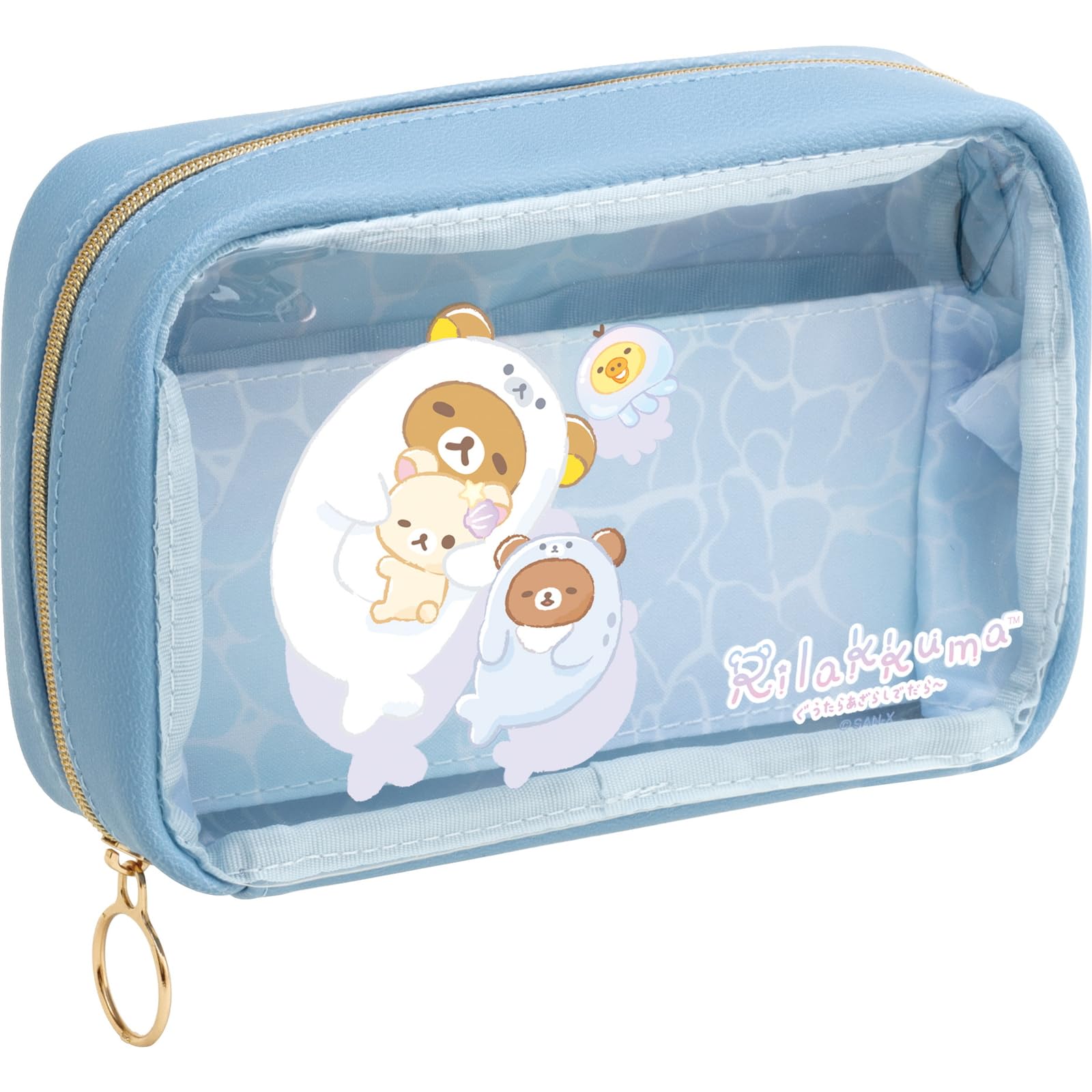 

Прозрачный пакет Rilakkuma с перегородкой CA54301 San-X синий