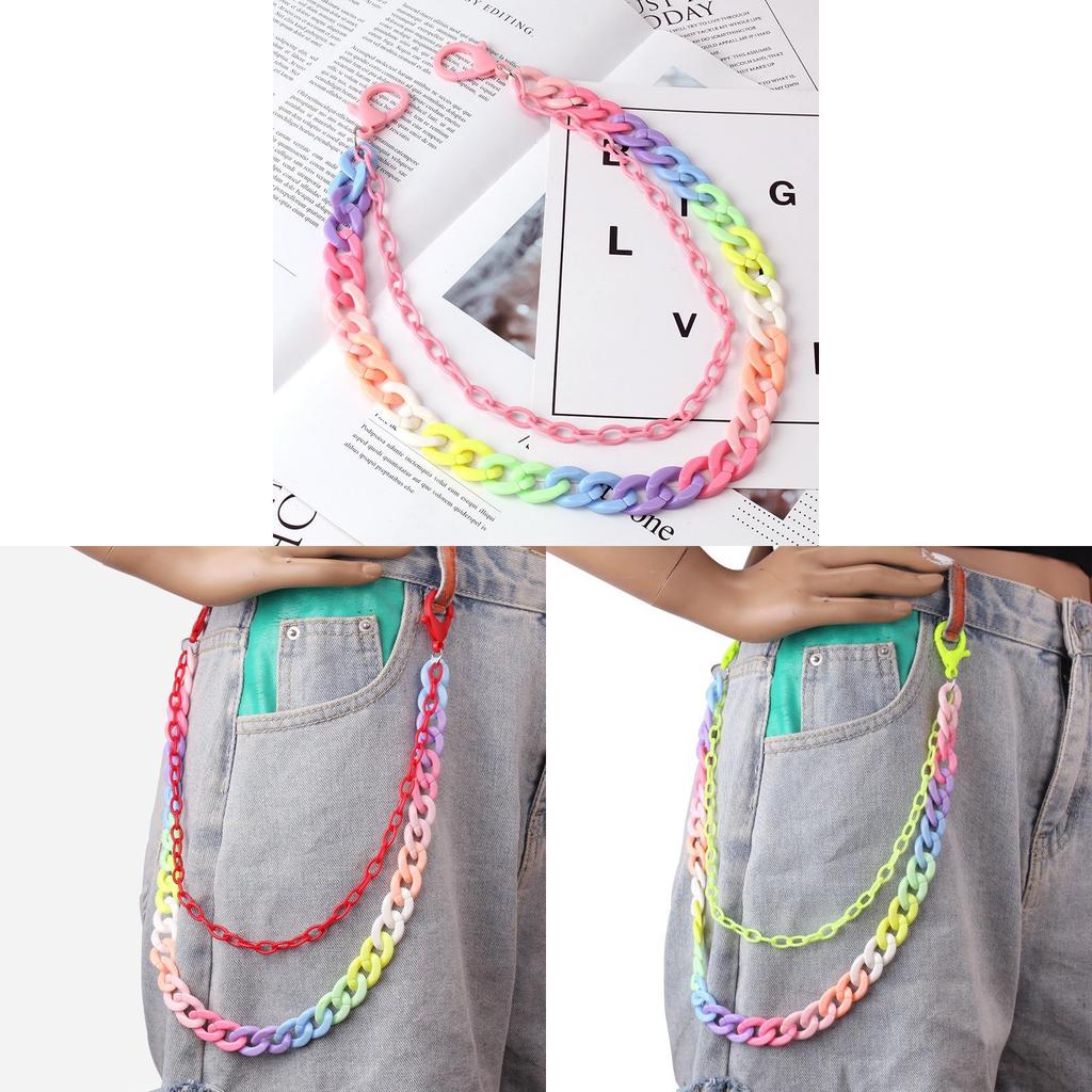 Plastic Resin Double Layer Belt Chain For Men Women Summer Winter Fashion Accessories