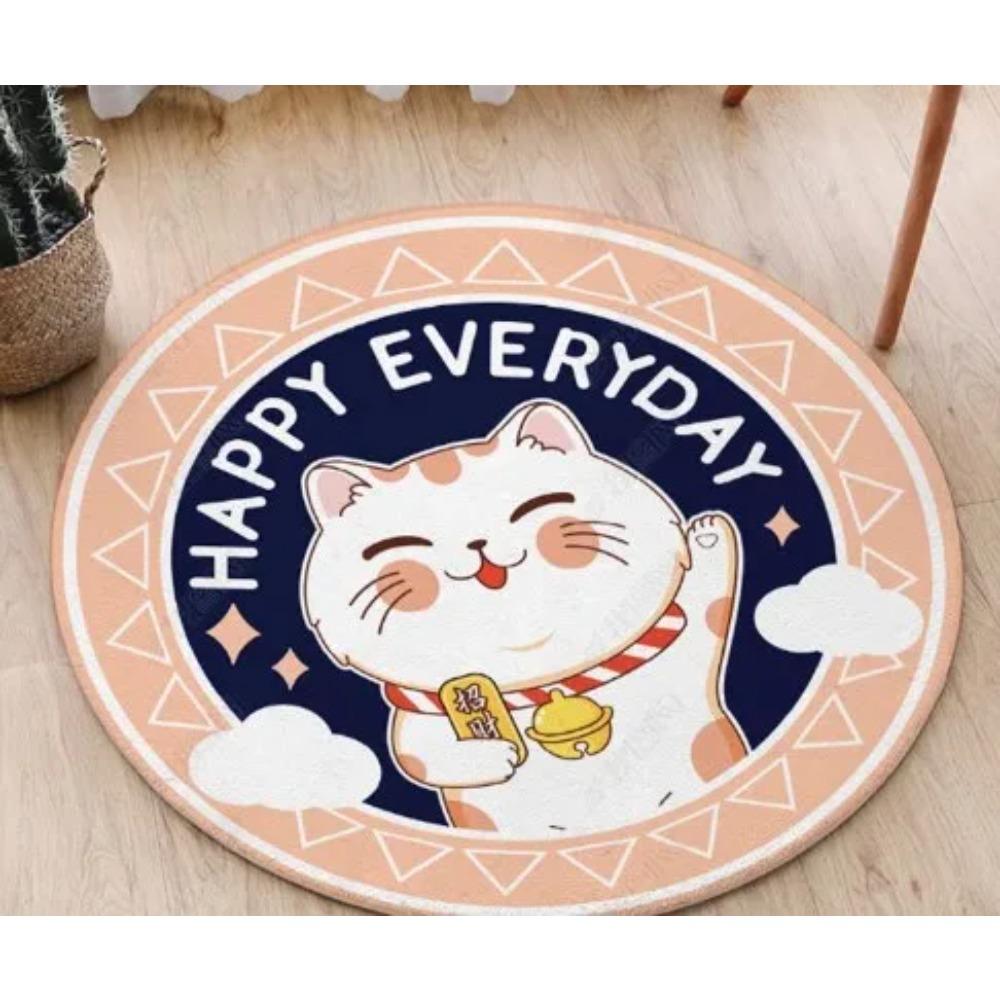 

Круглый мультяшный ковер для гостиной, мягкий диванный ворсистый коврик для детской, игровой коврик для детей, плюшевые ковры для детской спальни, домашний декор 80X80CM (2.6X2.6FT