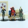 **18cm One Pie Anime Figure Pirate Warriors Monkey D Luffy Roronoa Zoro Sanji Usopp Action Figures Collectible Model Toys