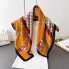 Korean Version of Qiandongge Silk Scarf, Thin Small Square Scarf, Luxury Temperament Herringbone Pattern Headscarf, Imitation Velvet Shawl, Scarf.