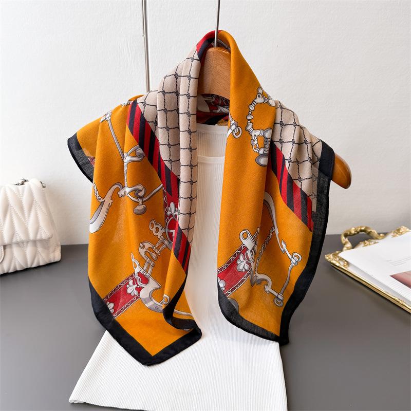 Korean Version of Qiandongge Silk Scarf, Thin Small Square Scarf, Luxury Temperament Herringbone Pattern Headscarf, Imitation Velvet Shawl, Scarf.