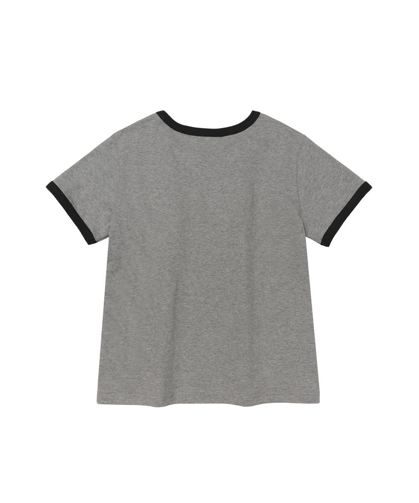 AMES-WORLDWIDE 52 Heart Ringer Crop Tee Gray