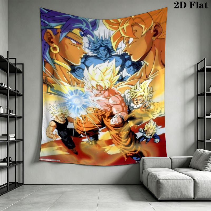 DRAGON BALL Wall Tapestry Aesthetic Wall Hanging Printed Fabric Blanket Decorative Tapestries for Bedroom Living Room Home Decor