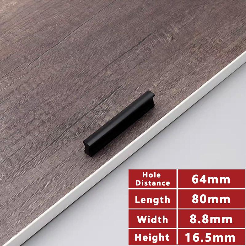 WV Kitchen Cabinet Handles and Pulls Black Silver Dressers Closet Furniture Door Handles Aluminum Drawer and Knobs Hardwares