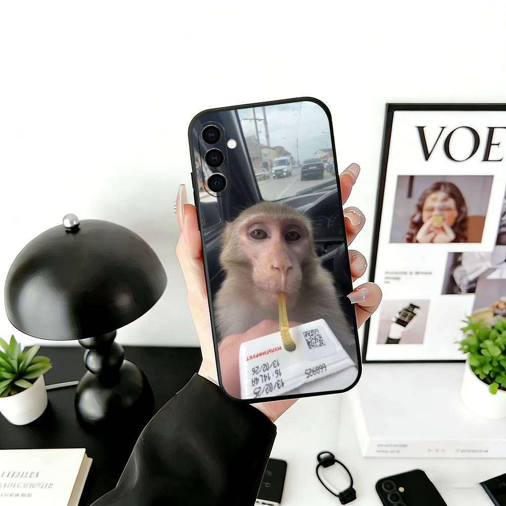 C-Cute F-Funny Affe Handyhülle Für Samsung Galaxy A73,A72,A71,A70,A53,A52,A51,Andere Weiche Schwarze Hülle