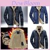 Men's Jean Jacket With Fur Collar Lined Winter Warm Casual Denim Coat M-6xl