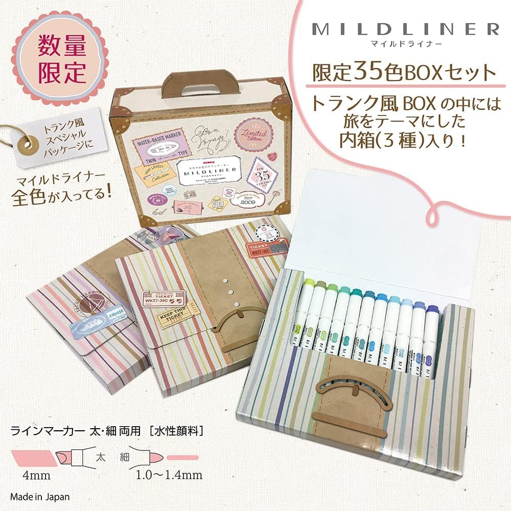 Zebra Mildliner Highlighter, 35 Colors, Gift Wrapping Available, WKT7-35CGF-AZ