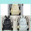 Nylon Girl Backpack With Star Print And Moon Pendant For Casual Travel