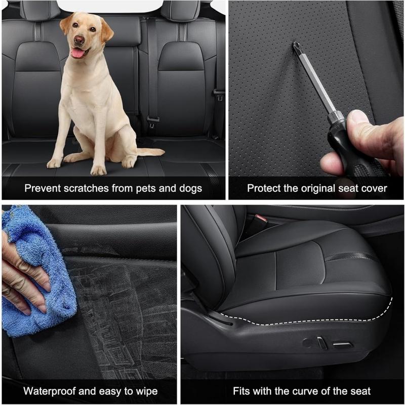 For Tesla Model Y Juniper 2025 Seat Covers 5 Seater for Model Y 20-24 Dog Pet Seat Covers Nappa PU Front & Rear Seat Protectors