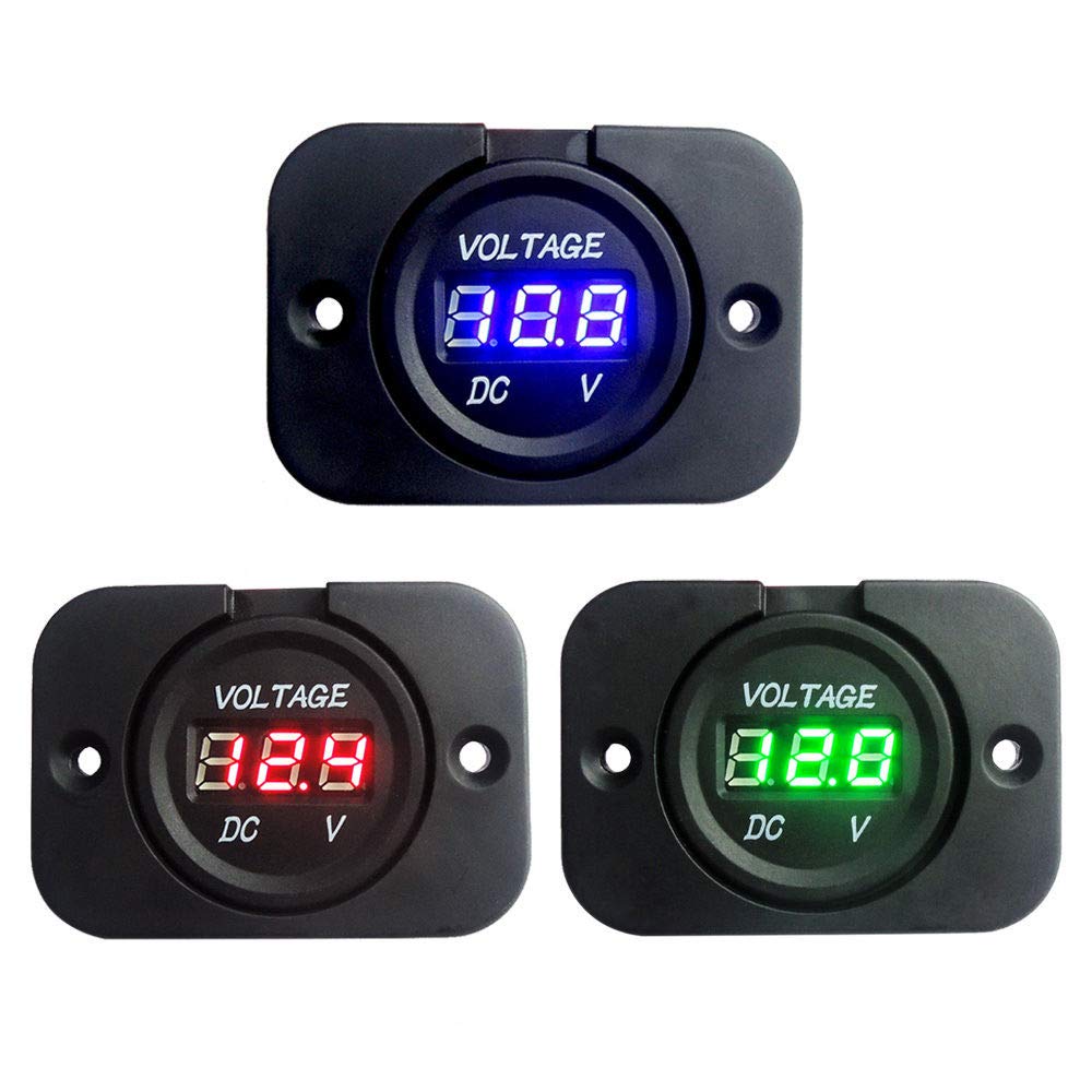 Waterproof LED Digital Voltmeter Voltage Display DC3.0-30V Multimeter 12V/24V Voltage