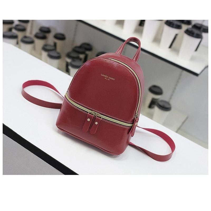 Style Women's Backpack Casual Student Mini Leather Solid Backpack Schoolbag Girls Gift Shoulder Bag
