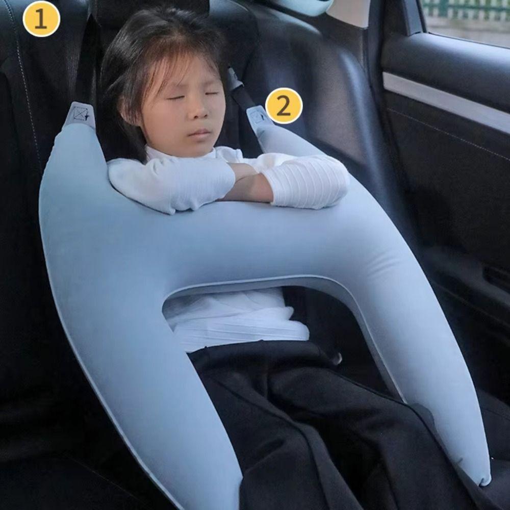 Self Inflatable Car Sleeping Pillow for Kids Head Support Car Seat Safety Neck Pillow Nap