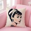 Hot Singer AAudrey Hepburn Cushion Cover Pillowcase Short Plush Invisible Zipper Room Sofa Cushion Cover