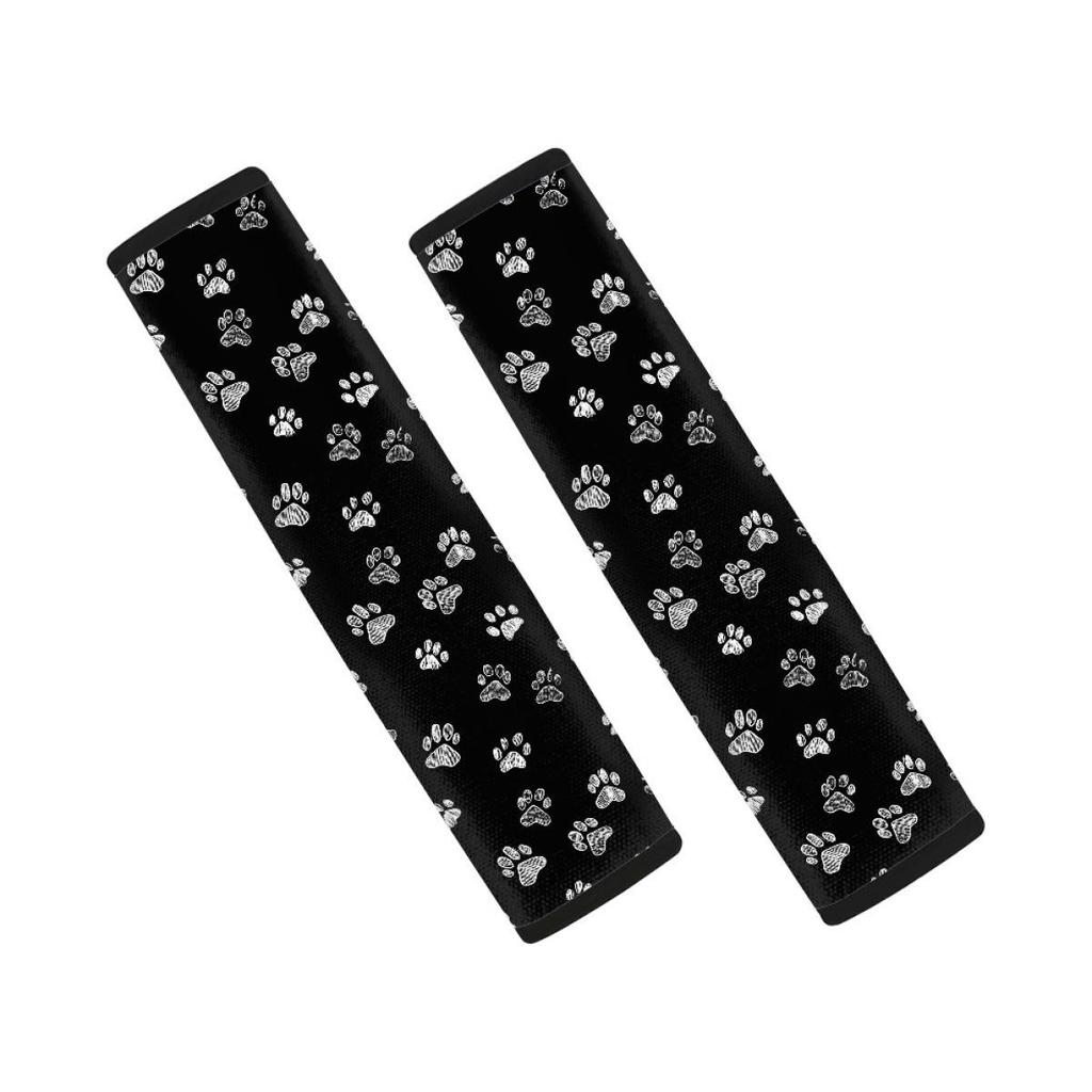 Two-Piece Dog Paw Print Seat Belt Pads for Sedans and SUVs
