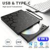 7 In 1 CD DVD Recorder Player USB3.0&Type C Writer External DVD Burner Optical Drive Portable Reader For Laptop Desktop Notebook