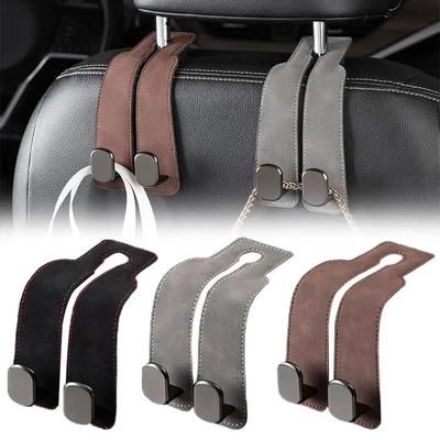 Doppelhaken aus Wildleder, universeller Haken für die Kopfstütze des Autositzes, Tasche, Flasche, Kleinigkeiten, Aufbewahrungsbügel, Auto-Organizer, Halterung, Auto-Innenausstattung