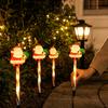 Christmas Santa and Snowman Stake Lights for Outdoor Yard and Holiday Decor