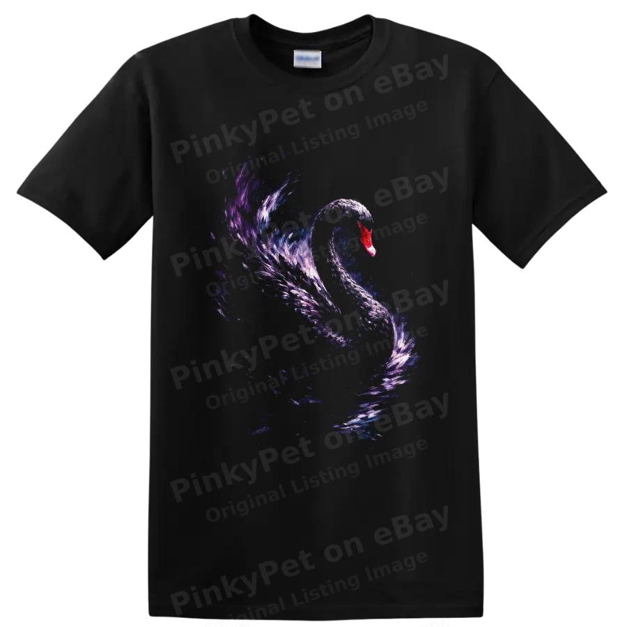 Swan Galaxy Watercolor T Shirt w/ Cosmic Bird Art Nature Lover Tee Gift Graphic
