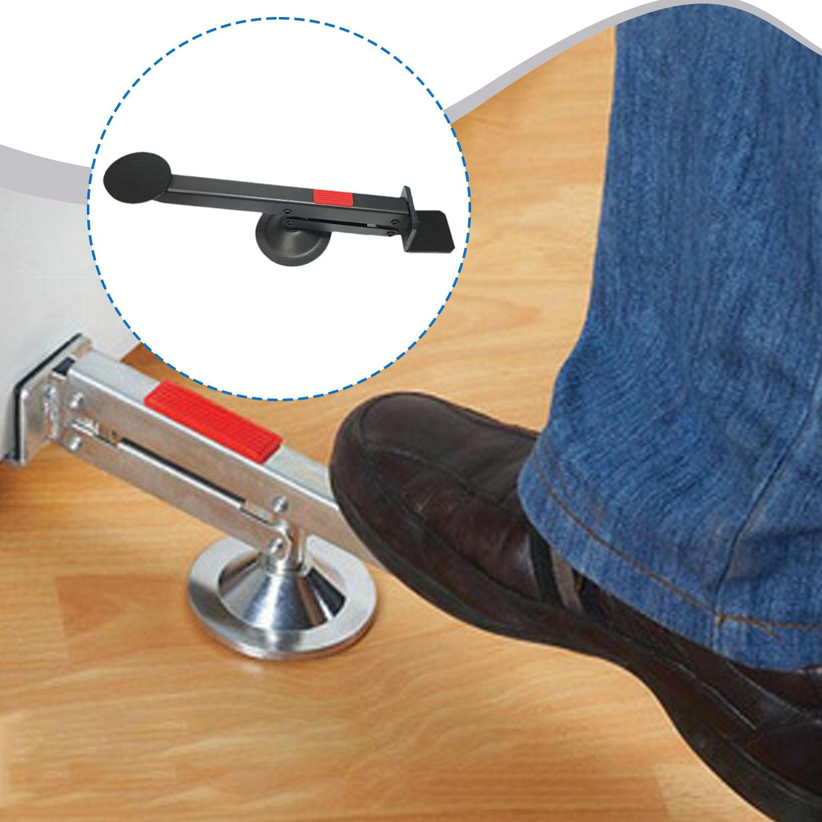 

13 Inch Long Foot Pedal Wooden Door Lifting Assist Tool with Non-Slip Rubber Pad, Installation Black