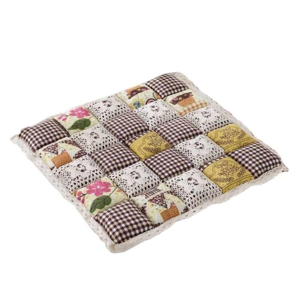 Square Cotton Chair Pad Thicker Seat Cushion Soft Flower Style Chair Cushion  Home