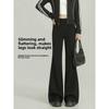 Micro Flared Pants For Women With Stretch Polyester And High Waist Design For Casual Spring Wear