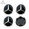 C200 E200 Neu 2025 Für Mercedes Benz 4 Stück 60mm Schwarz Silber Auto Radkappe Emblem Logo Abdeckung Für Mercedes Benz W176 W177 W204 W205