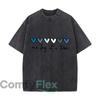 One Day At A Time Blue Hearts Washed Short Sleeve Loose Streetwear Tee Hip Hop