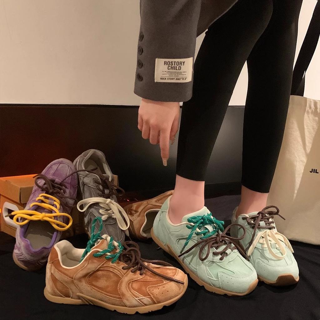 Primăvară Nou Tenis Retro Piele autentică Respirabil Contrast Culoare Plat Sport Cortez Femei