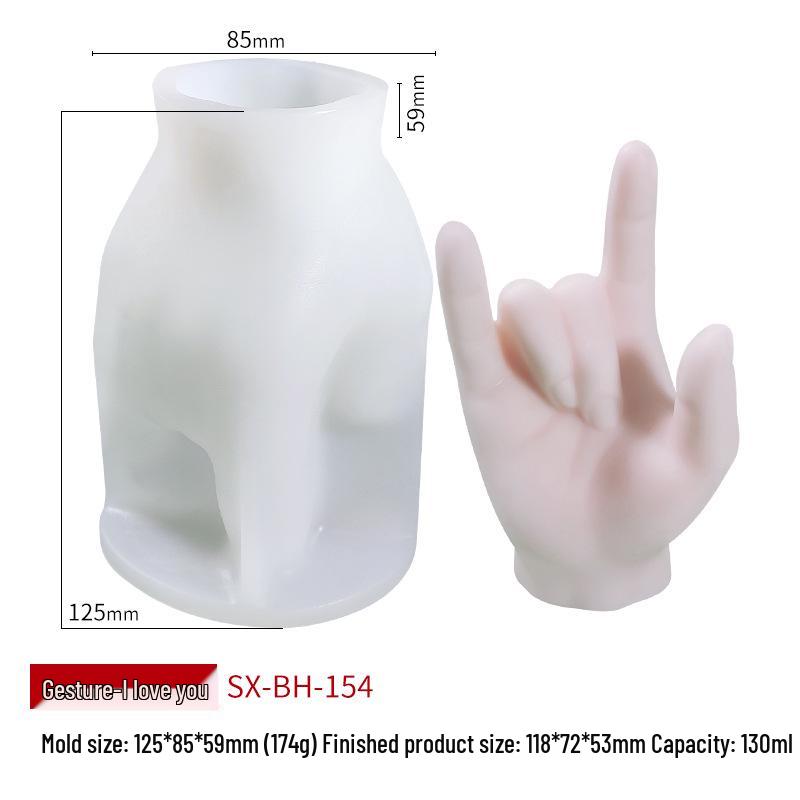 Three Faiths Hand Gesture Candle Mold for DIY Aroma Candles & Diffusers