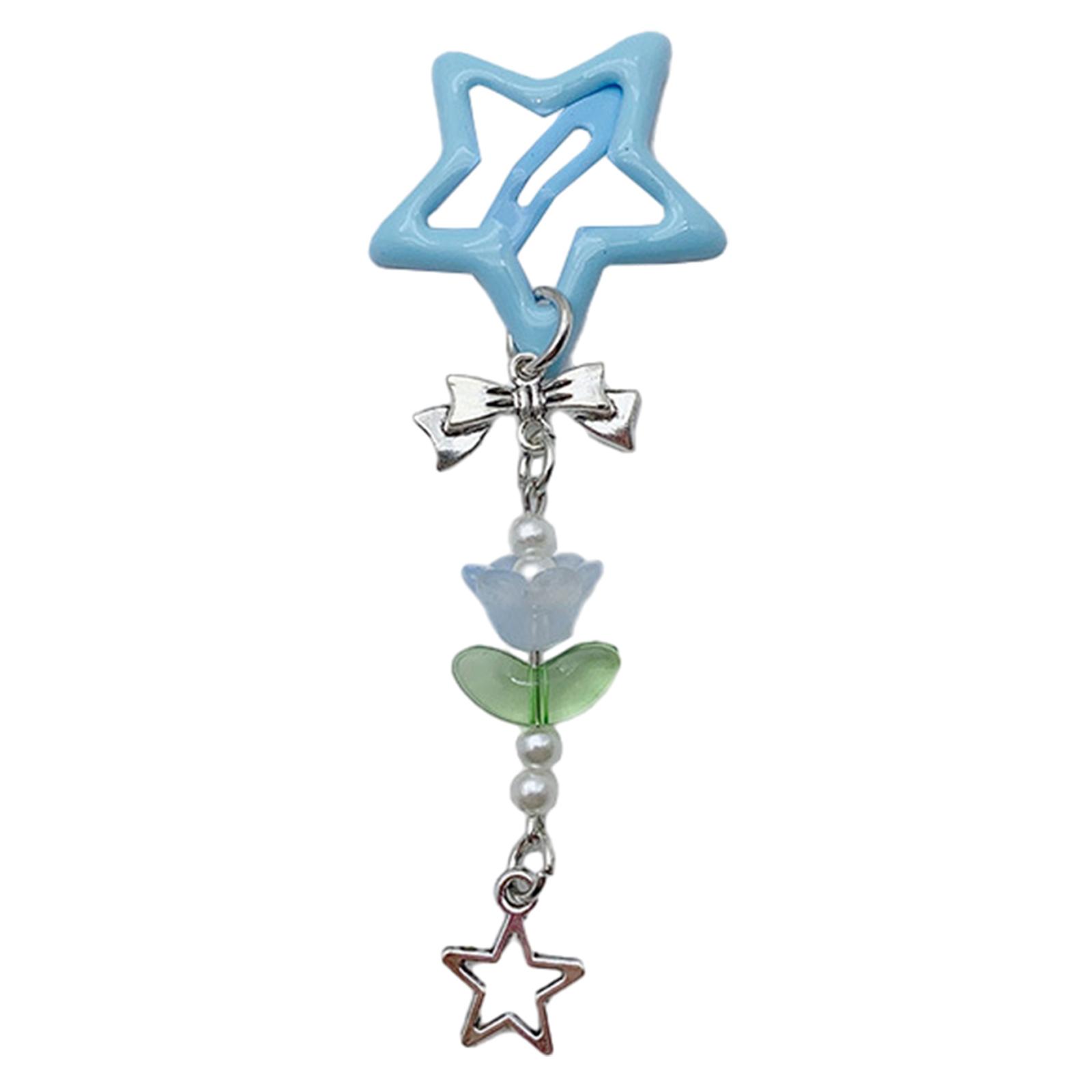 

Color Star Shape Hair Clip Carnival Photography Hairpin for Woman Girls Dopamine Look Bangs Taking Photo Anti Slip синий