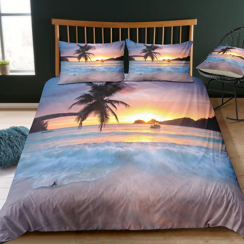 Sada povlečení Dream NS Modern Nature 3D digitální tisk Pláž Coconut Grove Letní Ložnice Povlak na přikrývku Sada povlečení na polštář