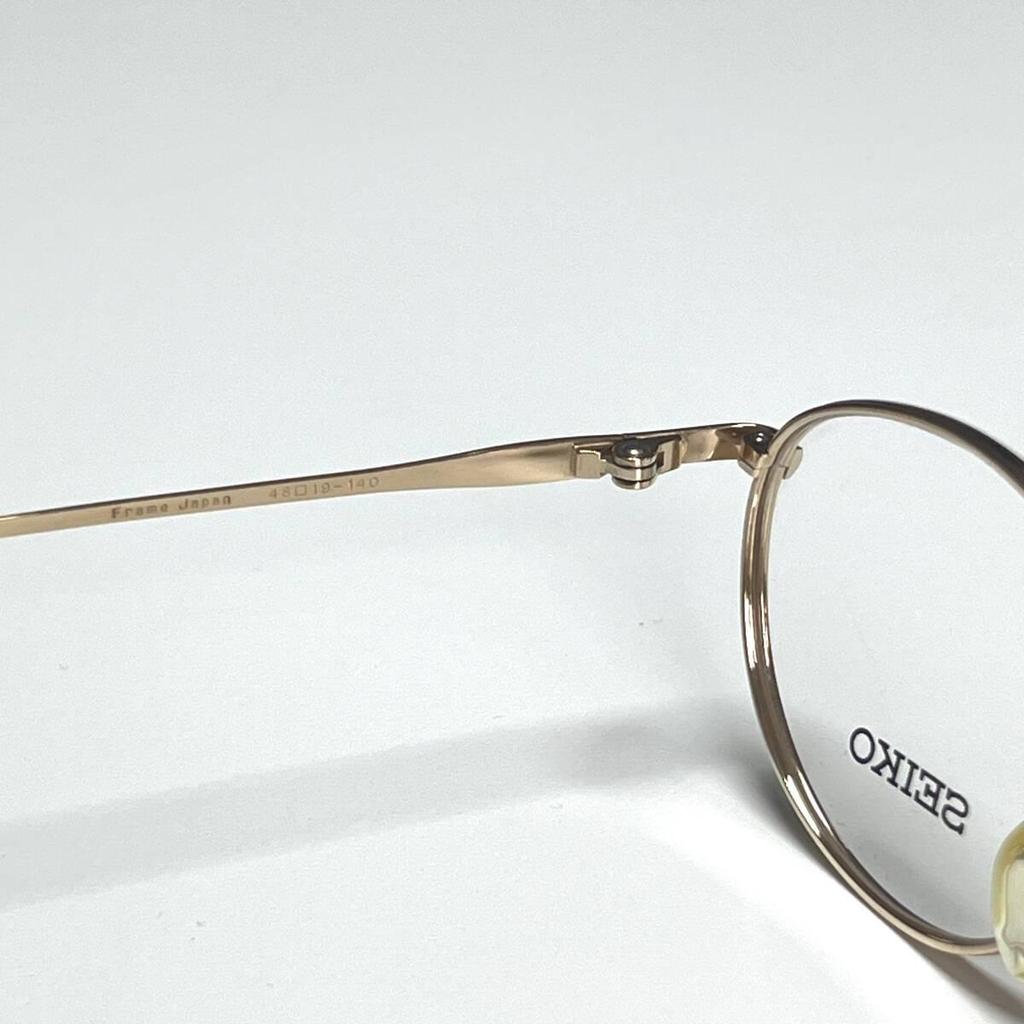 Used SEIKO Domestic Vintage Eyeglasses Frame Glasses Round Type EL-0874 GOLD Gold Women's Eyewear 4819-140