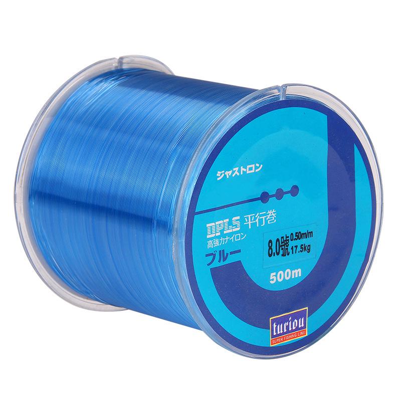 500m Wzmocniona Żyłka Nylonowa do Wędkarstwa Morskiego i Skalnego na Sztuczną Przynętę - Nawój Równoległy Kołowrotek