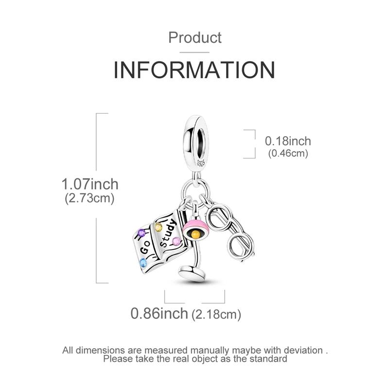 Charms Platacolored Book Desk Lamp Glasses Pendants Fit Originalbracelets Charms For Women Jewelry Diy Making Gifts