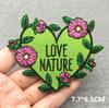 Love Nature Patch Magic Mushroom Embroidery Patches For Clothing Diy Iron-On Stickers Appliques Flowers Stripes