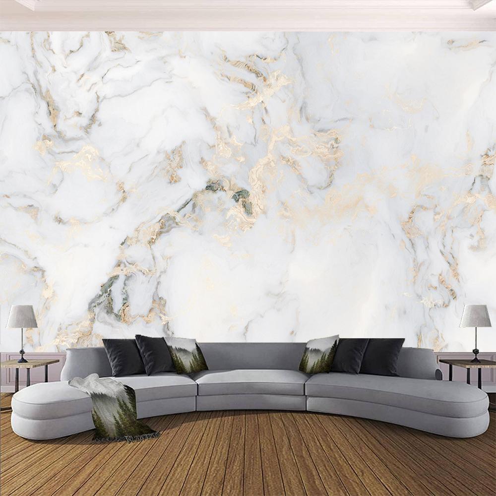 Modern Marble Wallpaper Abstract White Marble Wall Murals Home Decor