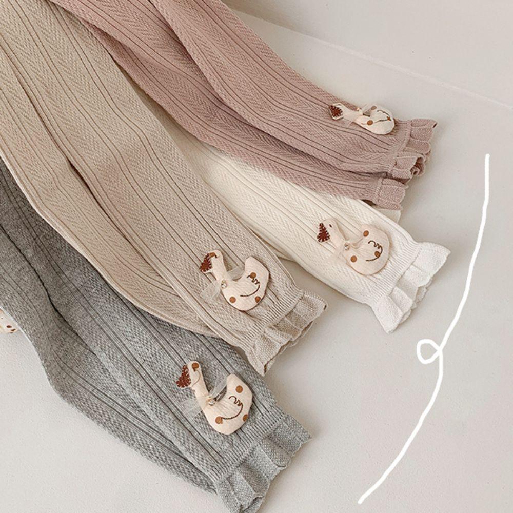 Thin Cotton Kids Cotton Legging Elastic Waistband Lace Trim Tight Spring Autumn Layering Little