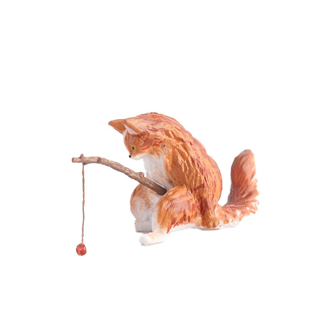 2025 Nordic Little Cute Sitting Fishing Cat Sculpture Figurine Home Creativity Statue Miniature Landscaping Fish Cat Decorations