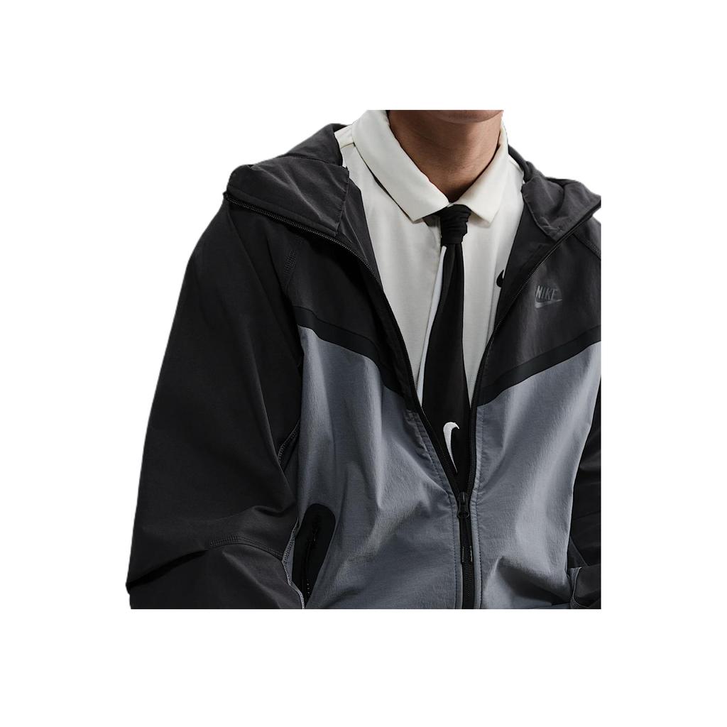 Nike Tech Windrunner Comfortable Classic Fashion Versatile Hooded Jacket Men Jackets Black Gray HM7152-065