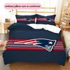 New England Patriots Muster Bettwäsche Steppdecke Set Heimdekoration Geschenk (1 Bettbezug + 2 Kissenbezüge (ohne Füllung))