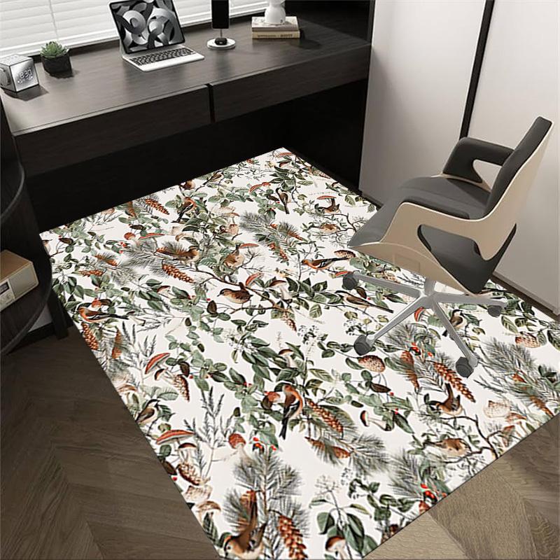 1PC Birds, Forest Non-Slip Floor Carpet Compatible for Office&Living Room&Bedroom&Dining room - Flat- Soft & Pattern, Vibrant Colors-W293