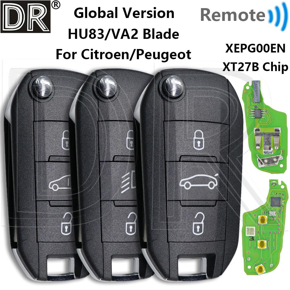 Great ID46/4A Chip 315/433MHz VVDI Global Version Car Remote Key For Peugeot 208 2008 301 308 508 5008 Citroen C2 C3 C4 C5 C6